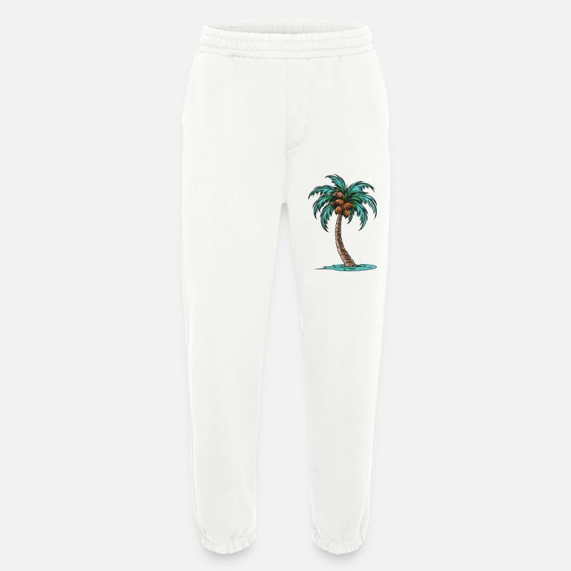 Palm Tree Icon - Heavyweight Jogging Pants - made by SPREAD  - OFF WHITE