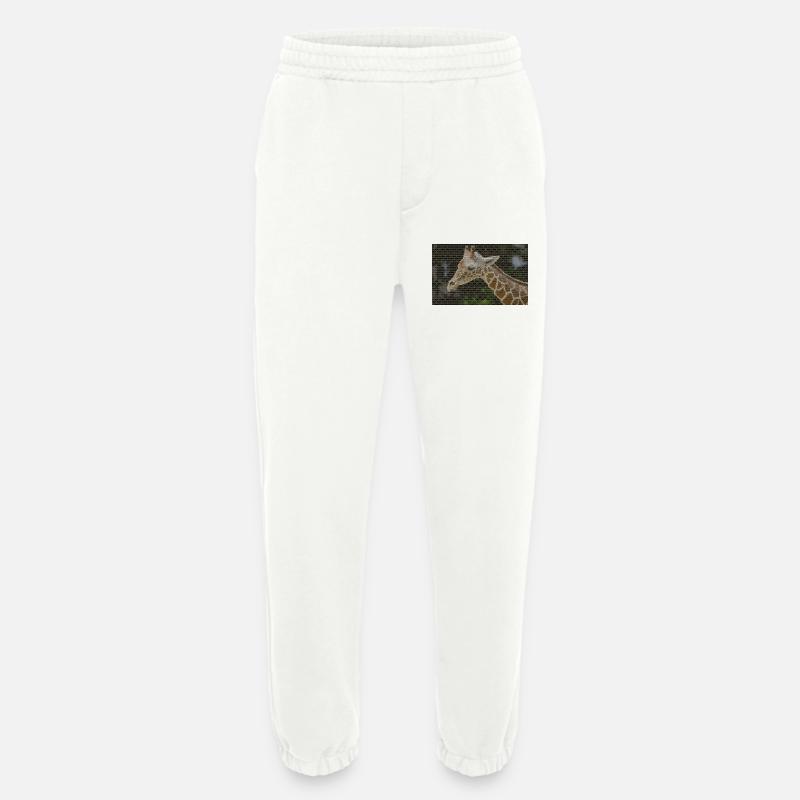Giraffe with triangle pattern - Heavyweight Jogging Pants - made by SPREAD  - OFF WHITE