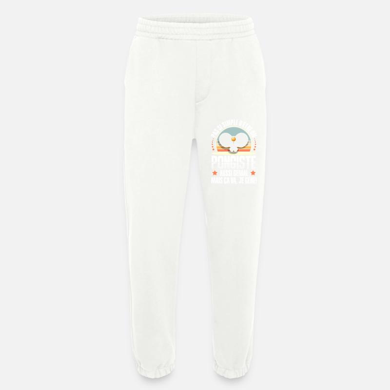 tennis de table - Pantalon de jogging bio épais fabriqué en UE - OFF WHITE