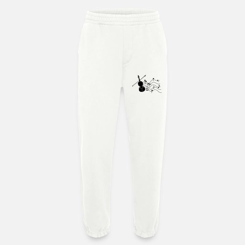 Violine mit Noten - Heavyweight Jogginghose - made by SPREAD  - OFF WHITE