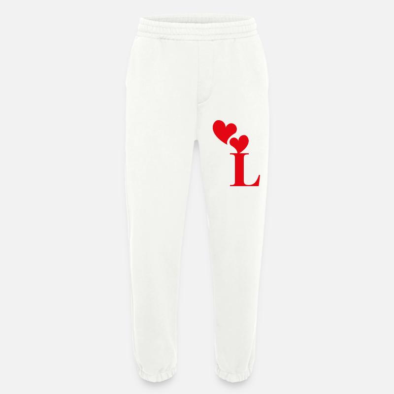 Buchstabe l rotes Herz - Heavyweight Jogginghose - made by SPREAD  - OFF WHITE