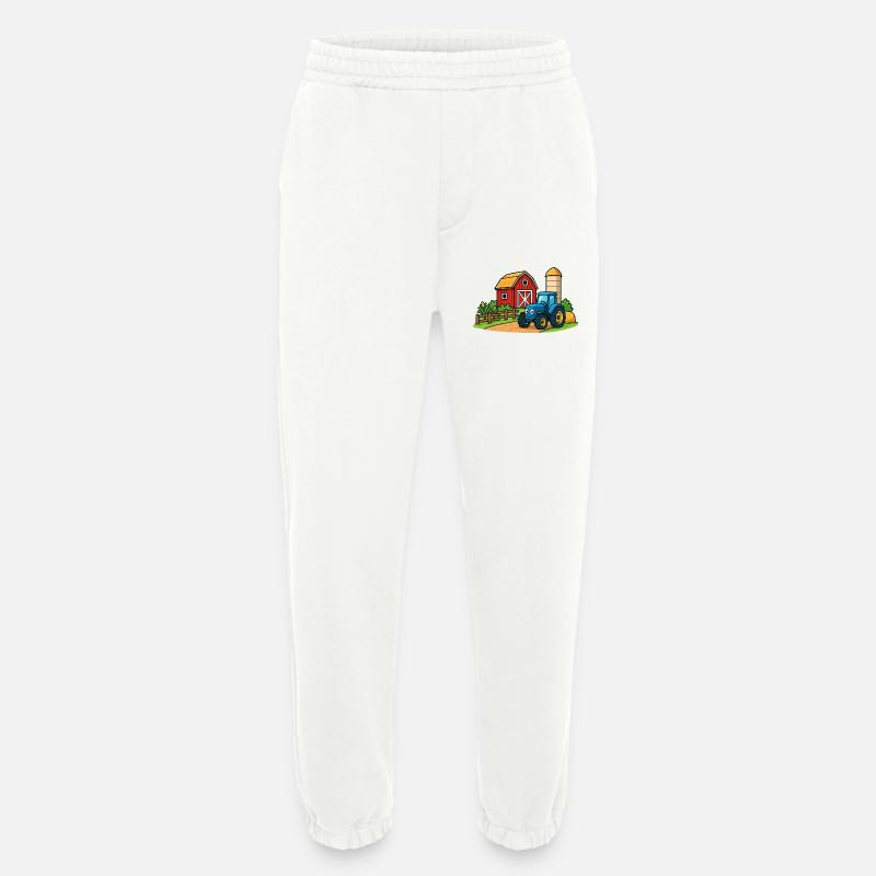 Lustiger Bauernhof mit Traktor - Heavyweight Jogginghose - made by SPREAD  - OFF WHITE