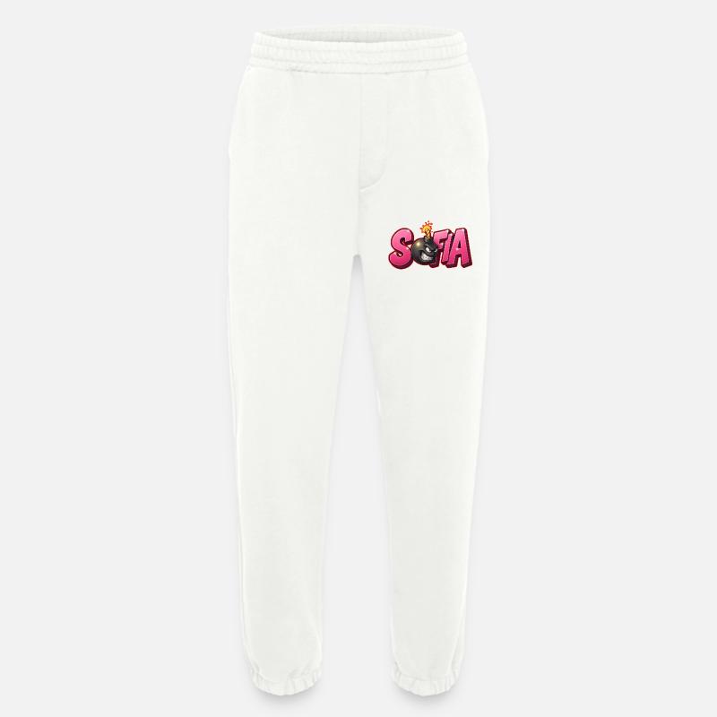 Sofia Graffiti Name Bomb Graffité 3D - Heavyweight Jogging Pants - made by SPREAD  - OFF WHITE