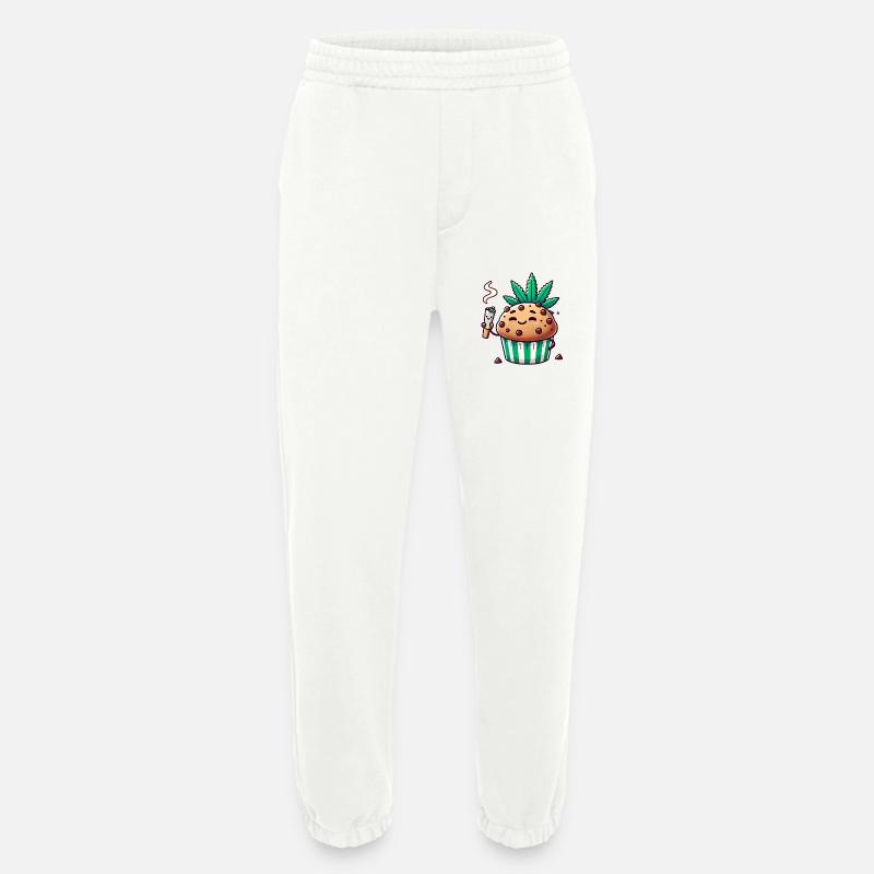 Chill Muffin with Leaf Joint - Heavyweight Jogging Pants - made by SPREAD  - OFF WHITE