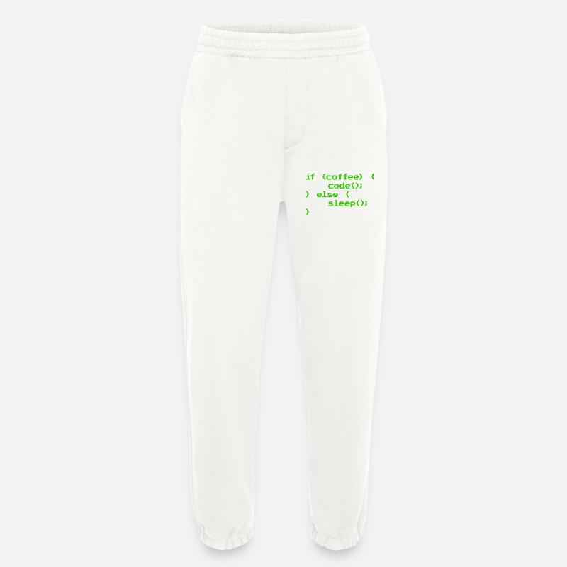No Coffee No Code Programmer Computer Scientist - Heavyweight Jogging Pants - made by SPREAD  - OFF WHITE