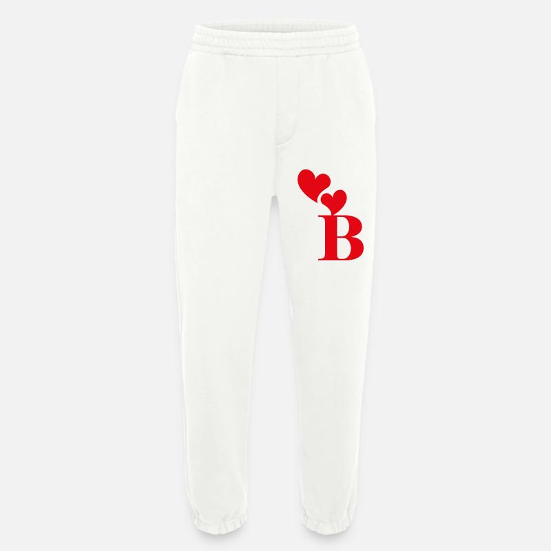 Buchstabe b rotes Herz - Heavyweight Jogginghose - made by SPREAD  - OFF WHITE