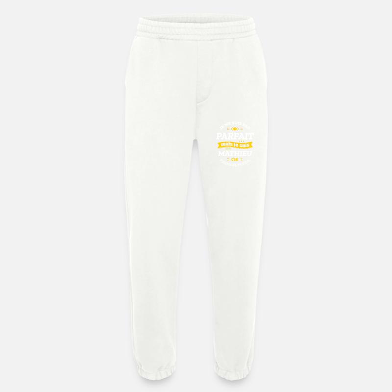 MATHIEU PARFAIT - PRENOM MATHIEU - Pantalon de jogging bio épais fabriqué en UE - OFF WHITE