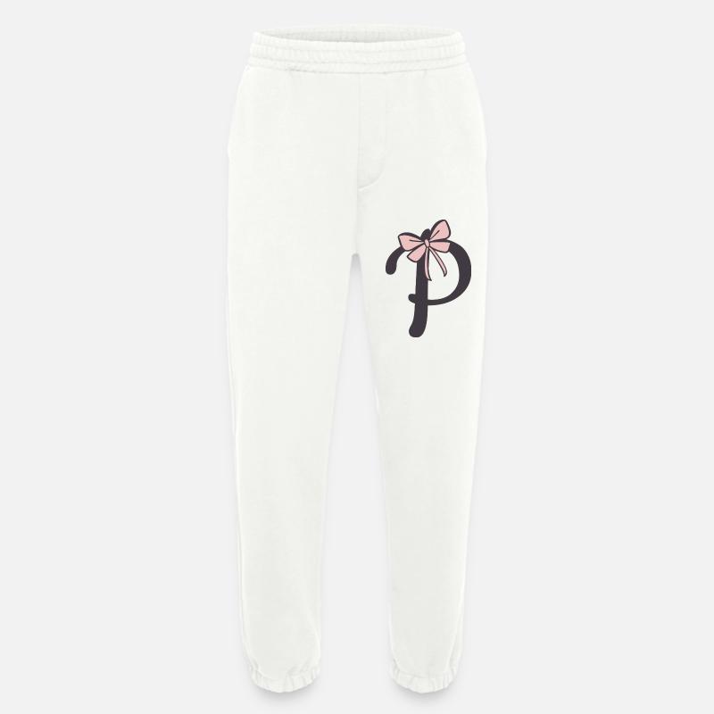 Anfangsbuchstabe P Schleifchen - Heavyweight Jogginghose - made by SPREAD  - OFF WHITE