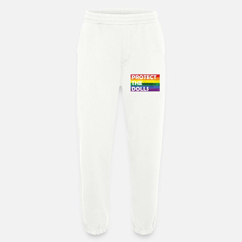 PROTÉGEZ L’ARC-EN-CIEL DES POUPÉES - Pantalon de jogging bio épais fabriqué en UE - OFF WHITE