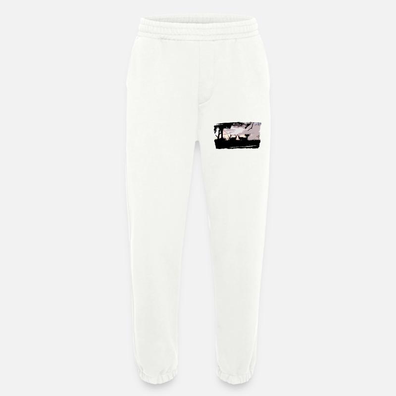 T-shirt deer & doe custom - Heavyweight Jogging Pants - made by SPREAD  - OFF WHITE