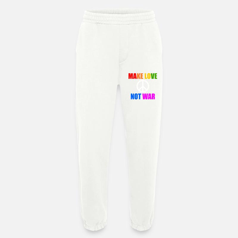 Make love not war - Heavyweight Jogging Pants - made by SPREAD  - OFF WHITE