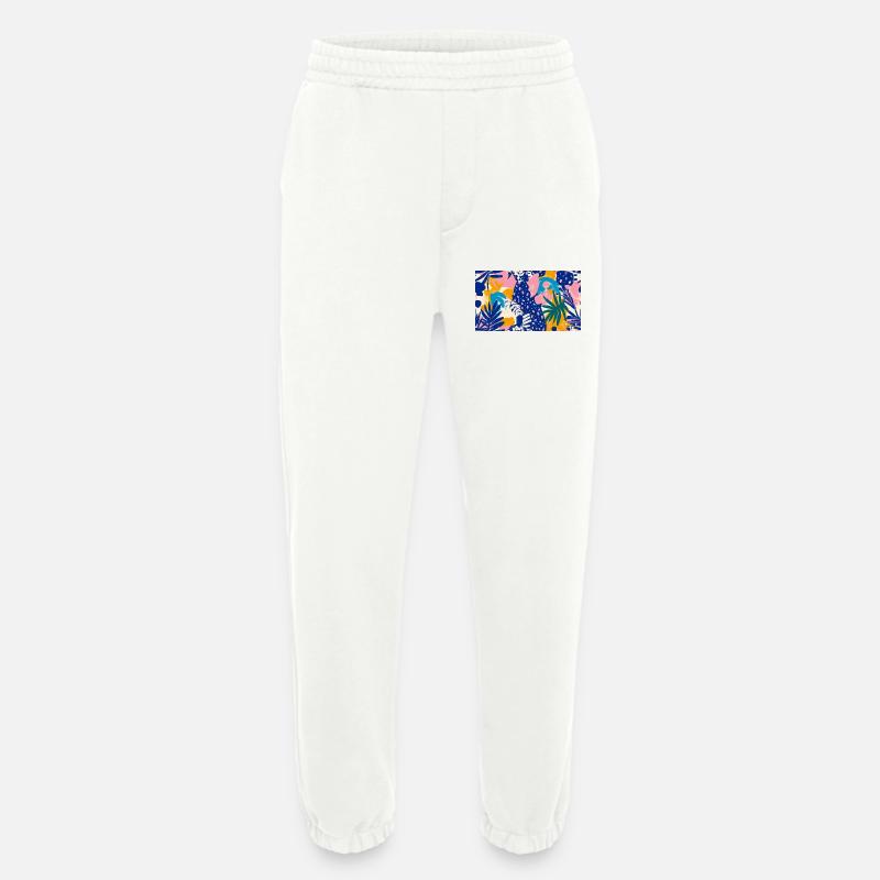 Tropical Abstract Pattern - Heavyweight Jogging Pants - made by SPREAD  - OFF WHITE