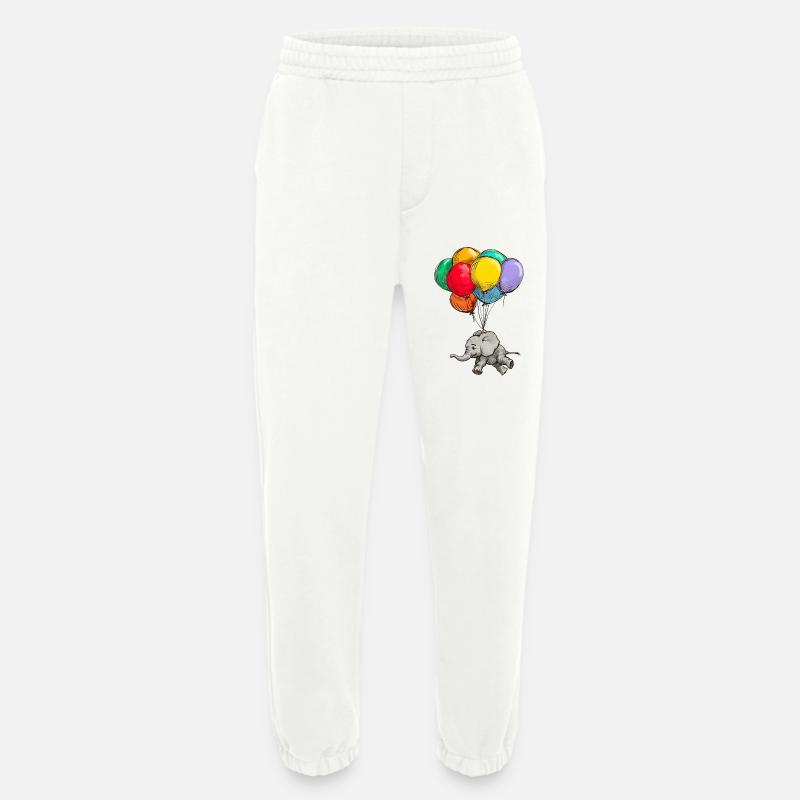 Elefant schwebt mit Bunten Luftballons - Heavyweight Jogginghose - made by SPREAD  - OFF WHITE