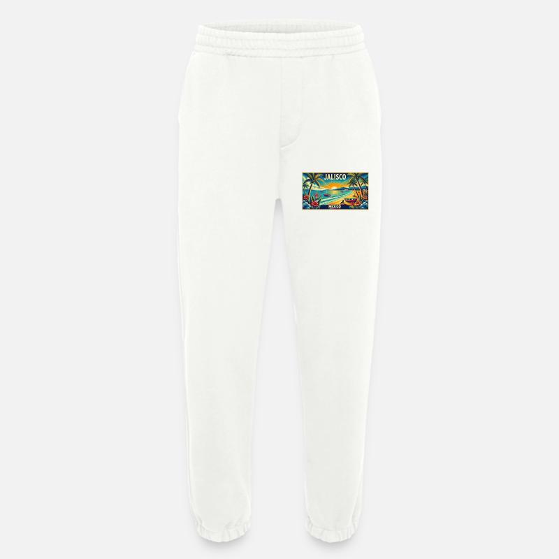 Jalisco Mexico beach palm design - Heavyweight Jogging Pants - made by SPREAD  - OFF WHITE