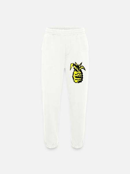 Ananas 02 - Pantalon de jogging bio épais fabriqué en UE - OFF WHITE