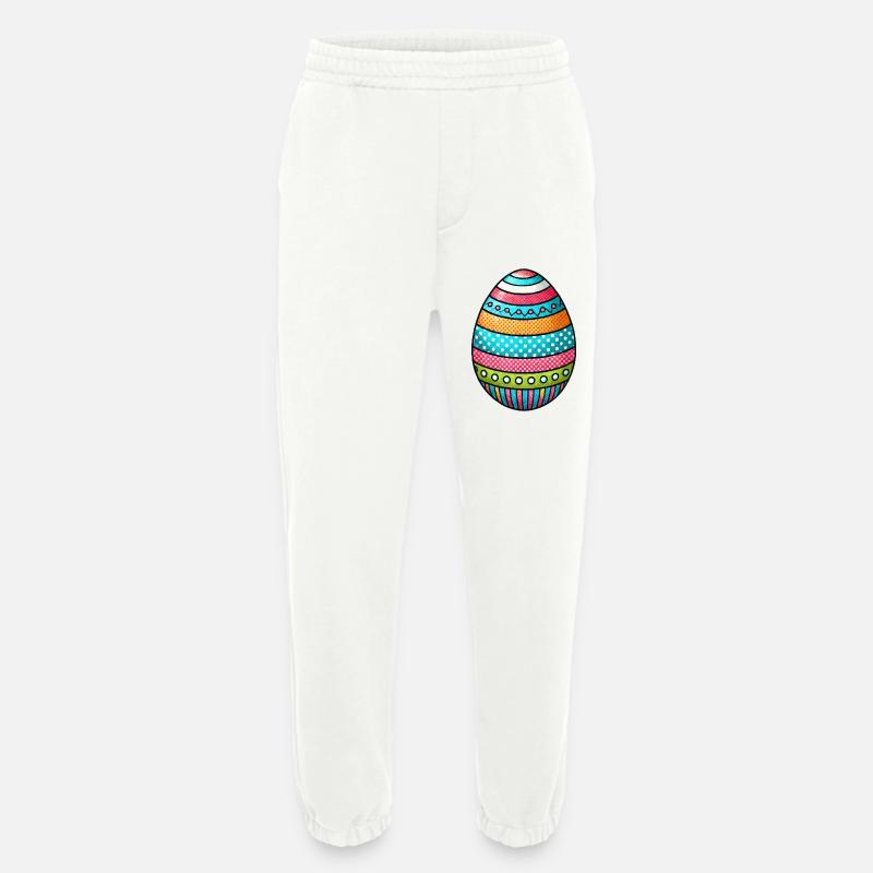 Egg Easter Egg - Heavyweight Jogging Pants - made by SPREAD  - OFF WHITE