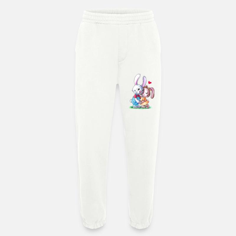 Süßes Comic Osterhasen Paar - Heavyweight Jogginghose - made by SPREAD  - OFF WHITE