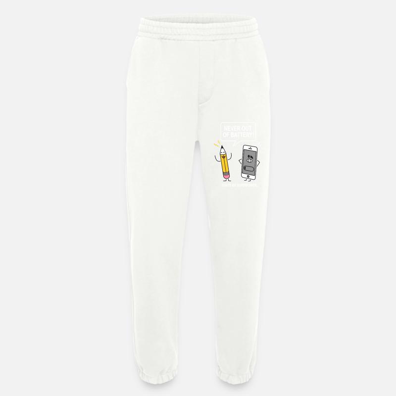 funny humor sarcasm smartphon - Heavyweight Jogging Pants - made by SPREAD  - OFF WHITE