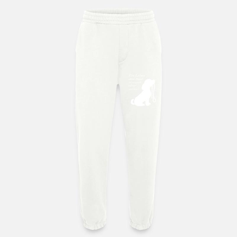 A life without a dog - Heavyweight Jogging Pants - made by SPREAD - OFF WHITE