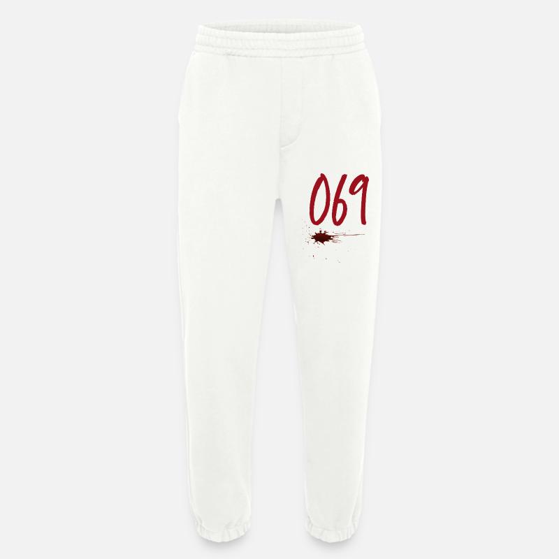 Code postal Francfort 069 - Pantalon de jogging bio épais fabriqué en UE - OFF WHITE