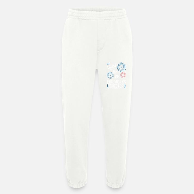 Pyrotechnie Feux d’artifice Pyrotechnie - Pantalon de jogging bio épais fabriqué en UE - OFF WHITE