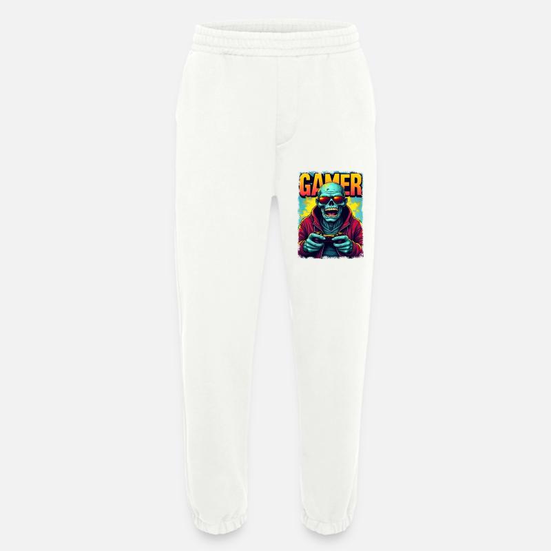 Zocker-Zombie mit Controller - Heavyweight Jogginghose - made by SPREAD  - OFF WHITE