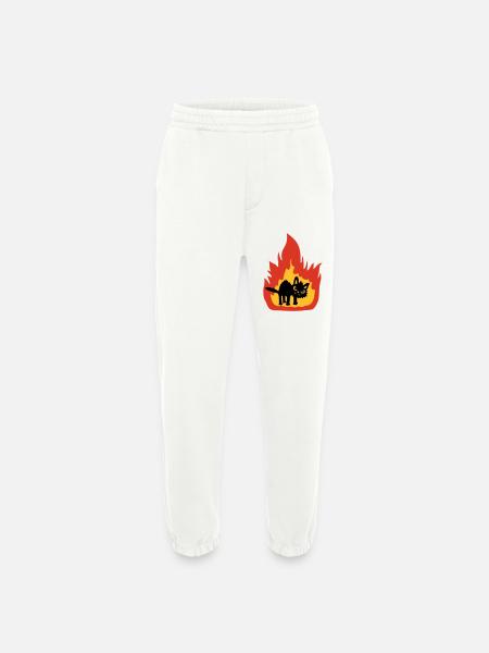 Burning hot cat - Heavyweight Jogging Pants - made by SPREAD  - OFF WHITE