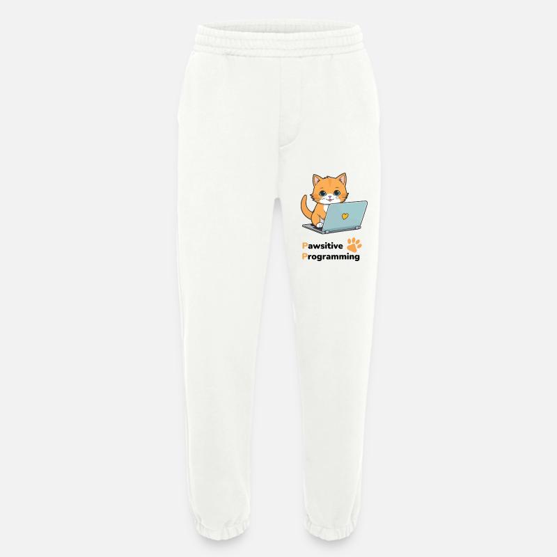 Pawsitive programming - Heavyweight Jogging Pants - made by SPREAD  - OFF WHITE
