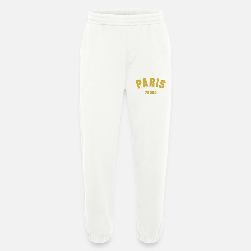 PARIS Postal code - Heavyweight Jogging Pants - made by SPREAD  - OFF WHITE