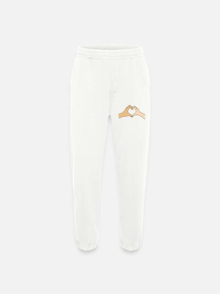 Heart hands – customizable for couples - Heavyweight Jogging Pants - made by SPREAD - OFF WHITE