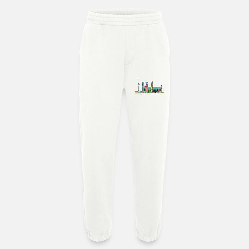 Münchner Stadtskyline Marienplatz Moderne Linienkunst - Heavyweight Jogginghose - made by SPREAD  - OFF WHITE