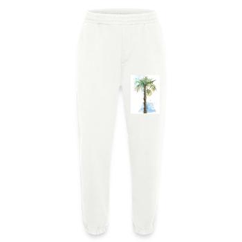 Mediterranean Palm Tree - Auarell Pen and Ink Drawing - Heavyweight Jogging Pants - made by SPREAD  - OFF WHITE - Front
