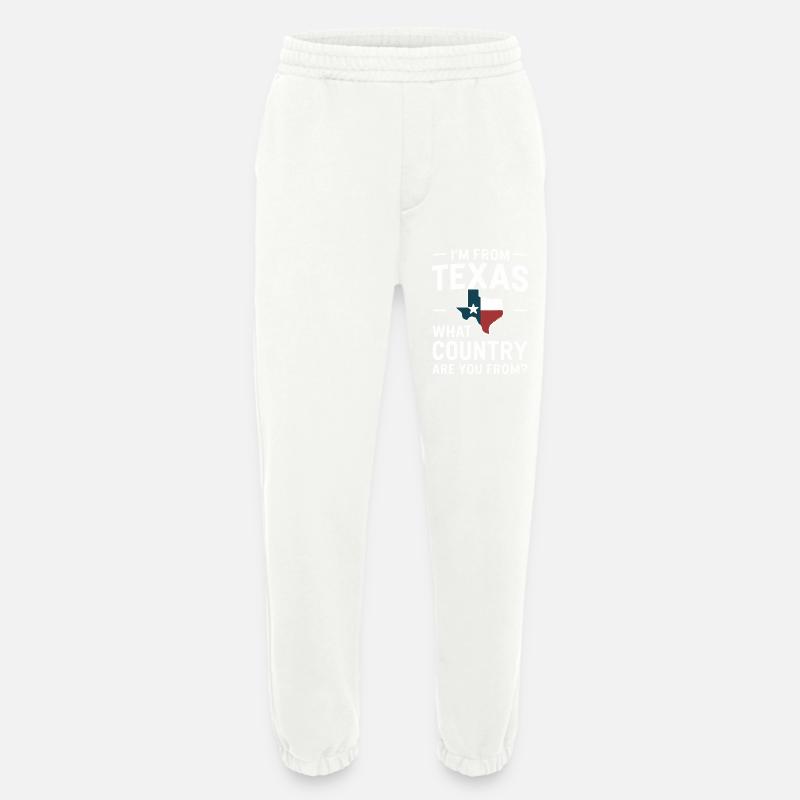 Texas State Texans Texas - Heavyweight Jogging Pants - made by SPREAD  - OFF WHITE