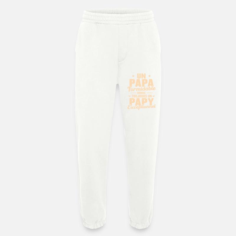 Papa Formidable - Papy Exceptionnel - Pantalon de jogging bio épais fabriqué en UE - OFF WHITE