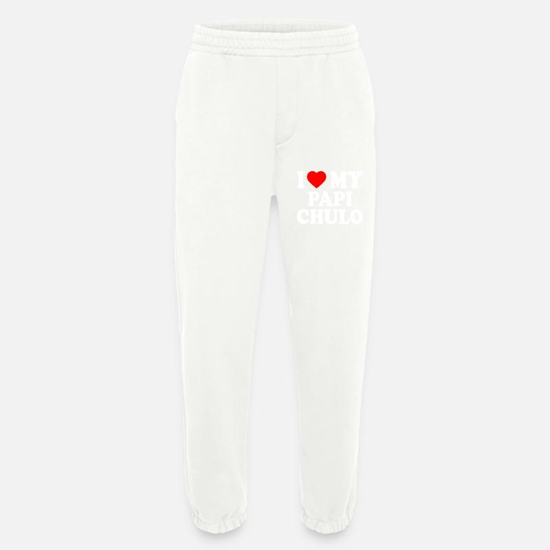 I love my papi chulo - Pantalon de jogging bio épais fabriqué en UE - OFF WHITE