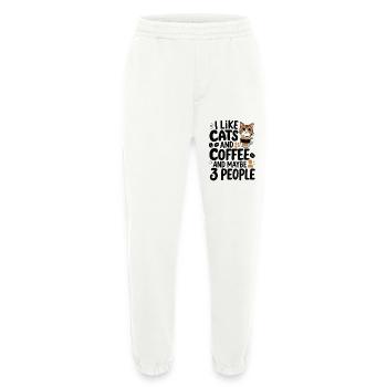Cats Coffee Funny Statement - Heavyweight Jogging Pants - made by SPREAD  - OFF WHITE - Front