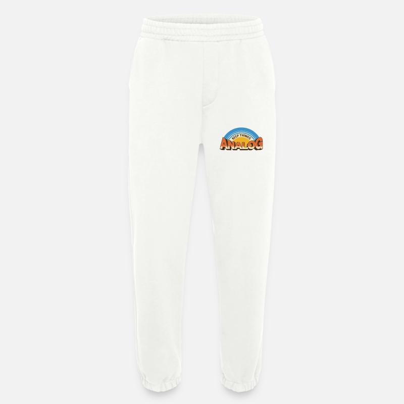 Keep Things Analog – Retro Tech Statement - Heavyweight Jogging Pants - made by SPREAD  - OFF WHITE