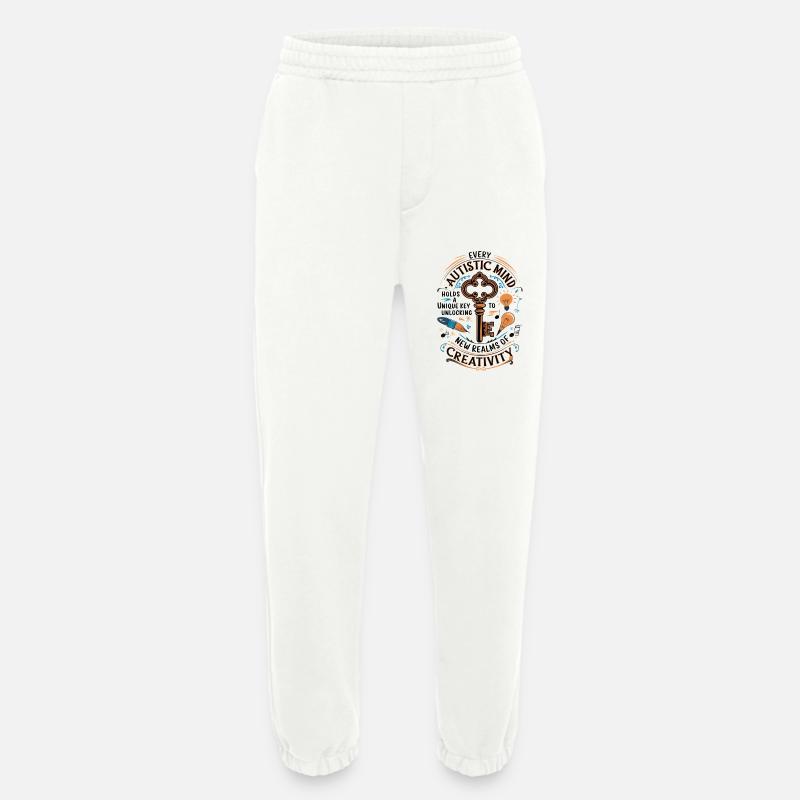 Autistic Mind - Unlocking Creativity & Innovation - Heavyweight Jogging Pants - made by SPREAD  - OFF WHITE