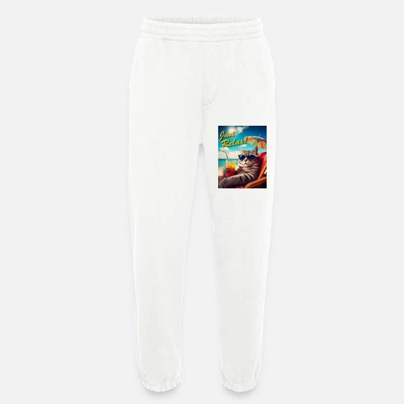 Just Relax Cat - Heavyweight Jogginghose - made by SPREAD - OFF WHITE