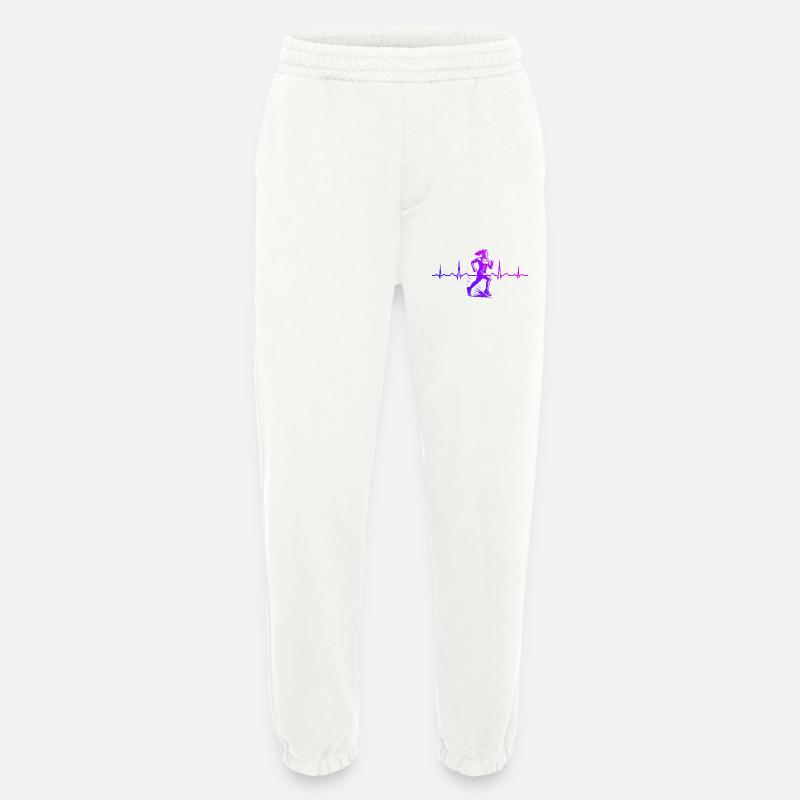 Graphismes de course pour les courses - Pantalon de jogging bio épais fabriqué en UE - OFF WHITE