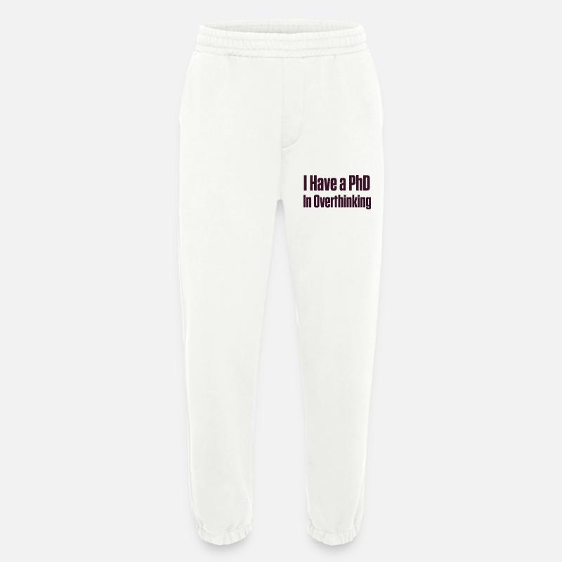 PhD in Overthinking Neurodivergent Gift - Heavyweight Jogging Pants - made by SPREAD  - OFF WHITE