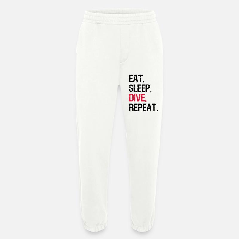 Eat Sleep Dive Repeat - Heavyweight Jogging Pants - made by SPREAD  - OFF WHITE