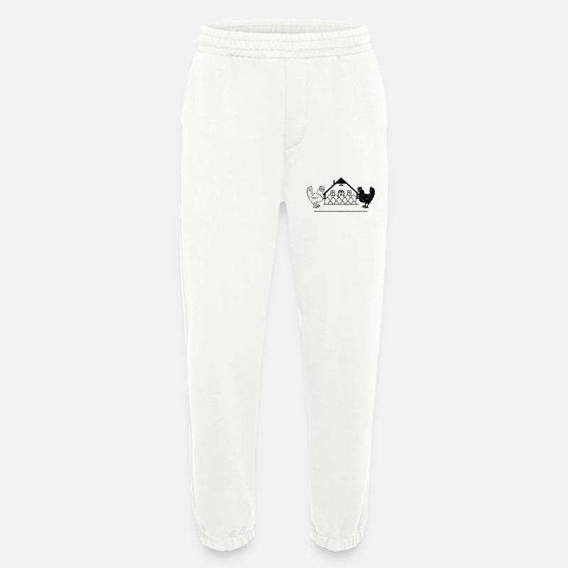 Dark and light chicken monogram logo - Heavyweight Jogging Pants - made by SPREAD  - OFF WHITE