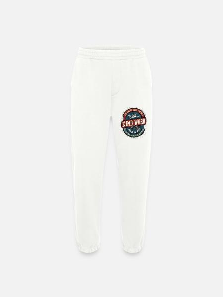 Guns and Kind Words - Heavyweight Jogging Pants - made by SPREAD  - OFF WHITE