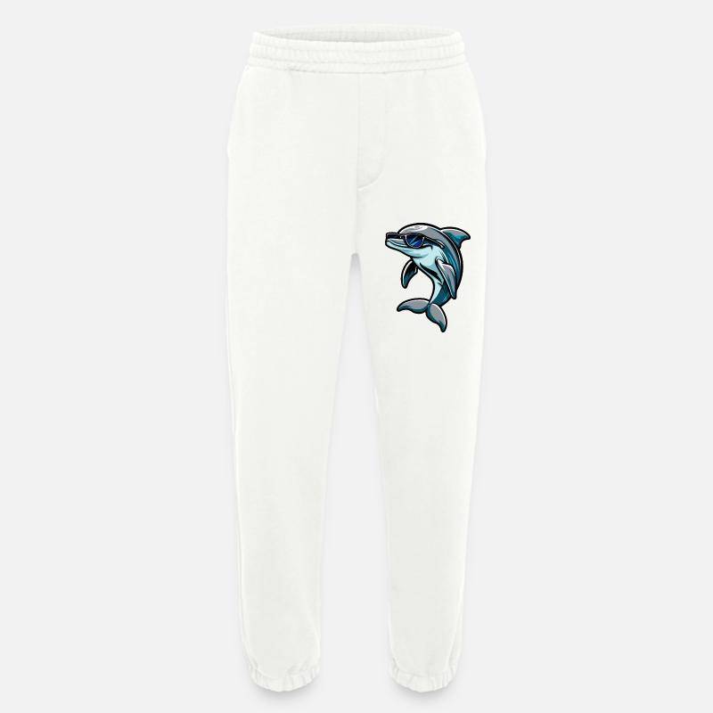 Dolphin Comic Cool - Heavyweight Jogging Pants - made by SPREAD - OFF WHITE