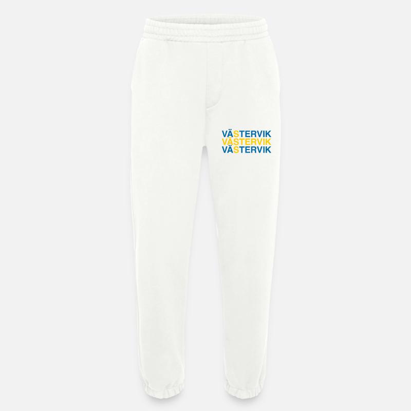 VÄSTERVIK Suède Sverige Suède Drapeau - Pantalon de jogging bio épais fabriqué en UE - OFF WHITE