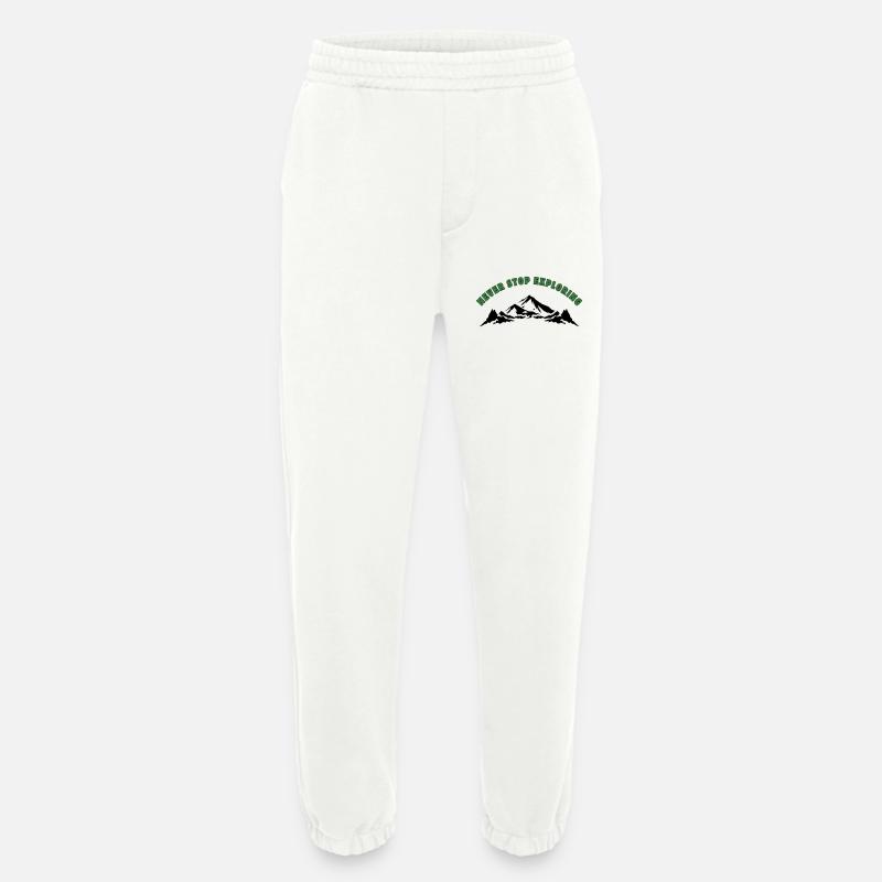 Never Stop Exploring - Heavyweight Jogging Pants - made by SPREAD  - OFF WHITE