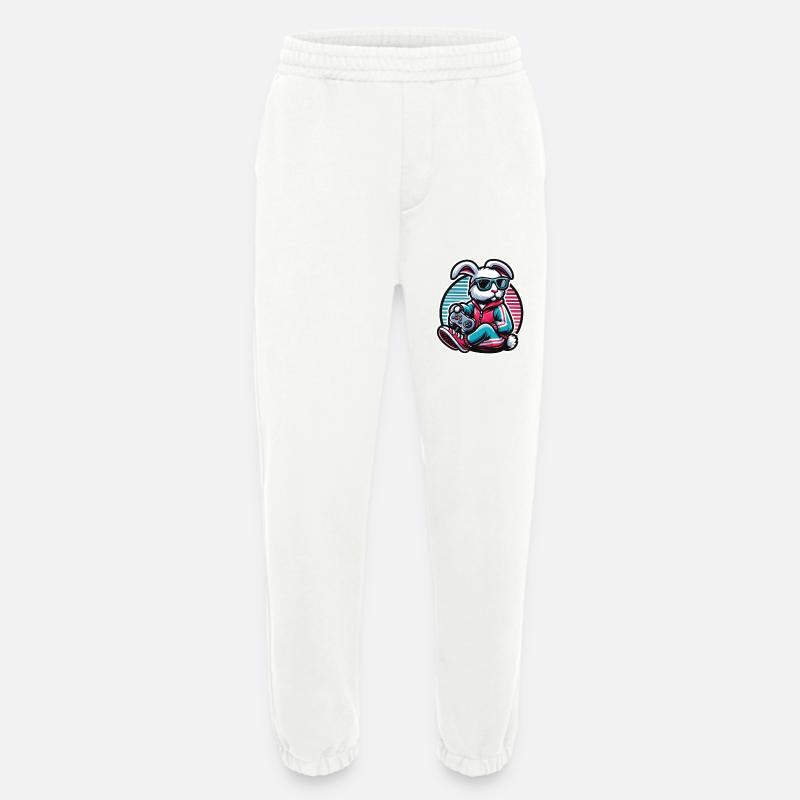 Lässiger Gamer-Hase Mit Controller - Heavyweight Jogginghose - made by SPREAD  - OFF WHITE