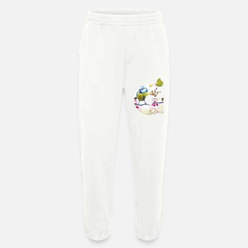 spring bird butterfly g - Heavyweight Jogging Pants - made by SPREAD - OFF WHITE