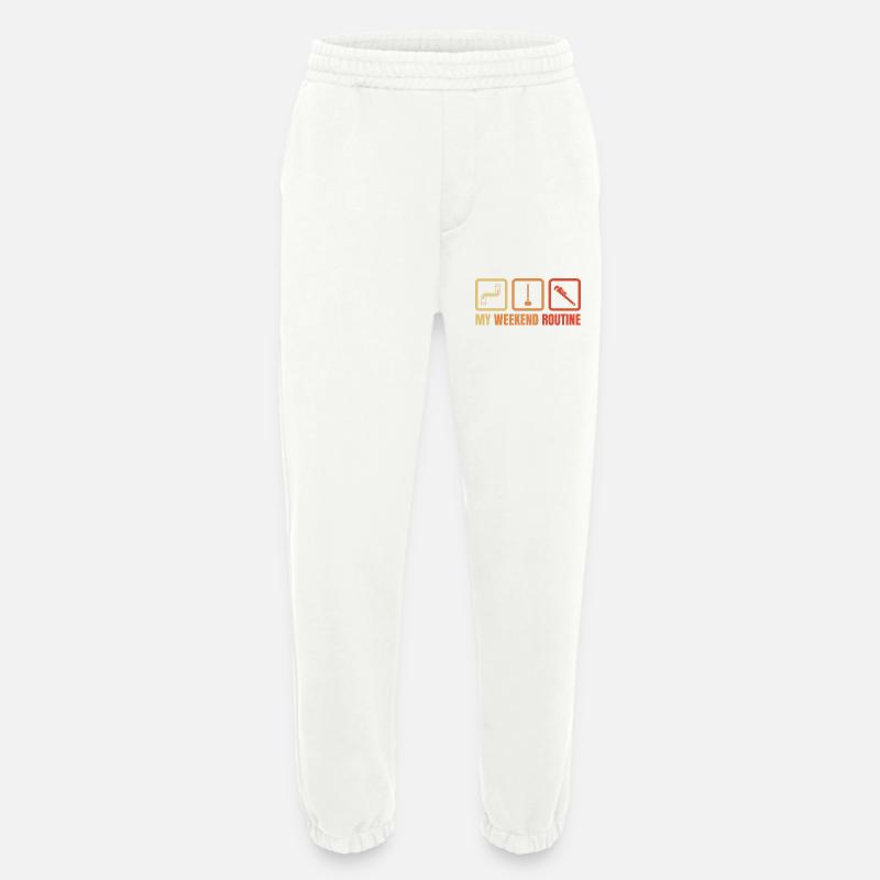 Plumber Weekend Routine - Heavyweight Jogging Pants - made by SPREAD  - OFF WHITE